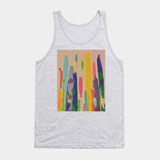 Pink Painting With Rainbow Paint Strokes Tank Top